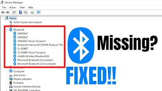 Fix Bluetooth Not Showing In Device Manager Icon Missing in Windows 11/10/8/7