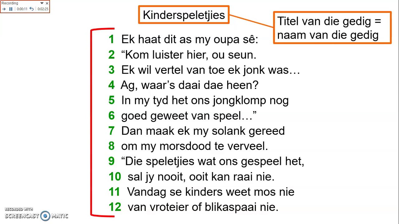 afrikaans essays grade 8