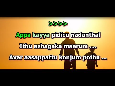 Appa Kaiya Pudichi Nadandha Karaoke with Lyrics   Father song Karaoke