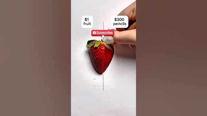 $1 vs. $300 pencils 🍓 #drawing #art #pencildrawing #challenge #fruit #artist