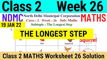 NDMC Class 2 Maths Week 26 Worksheet 26 (19/1/22) | worksheet 26 class 2nd maths worksheet Solution
