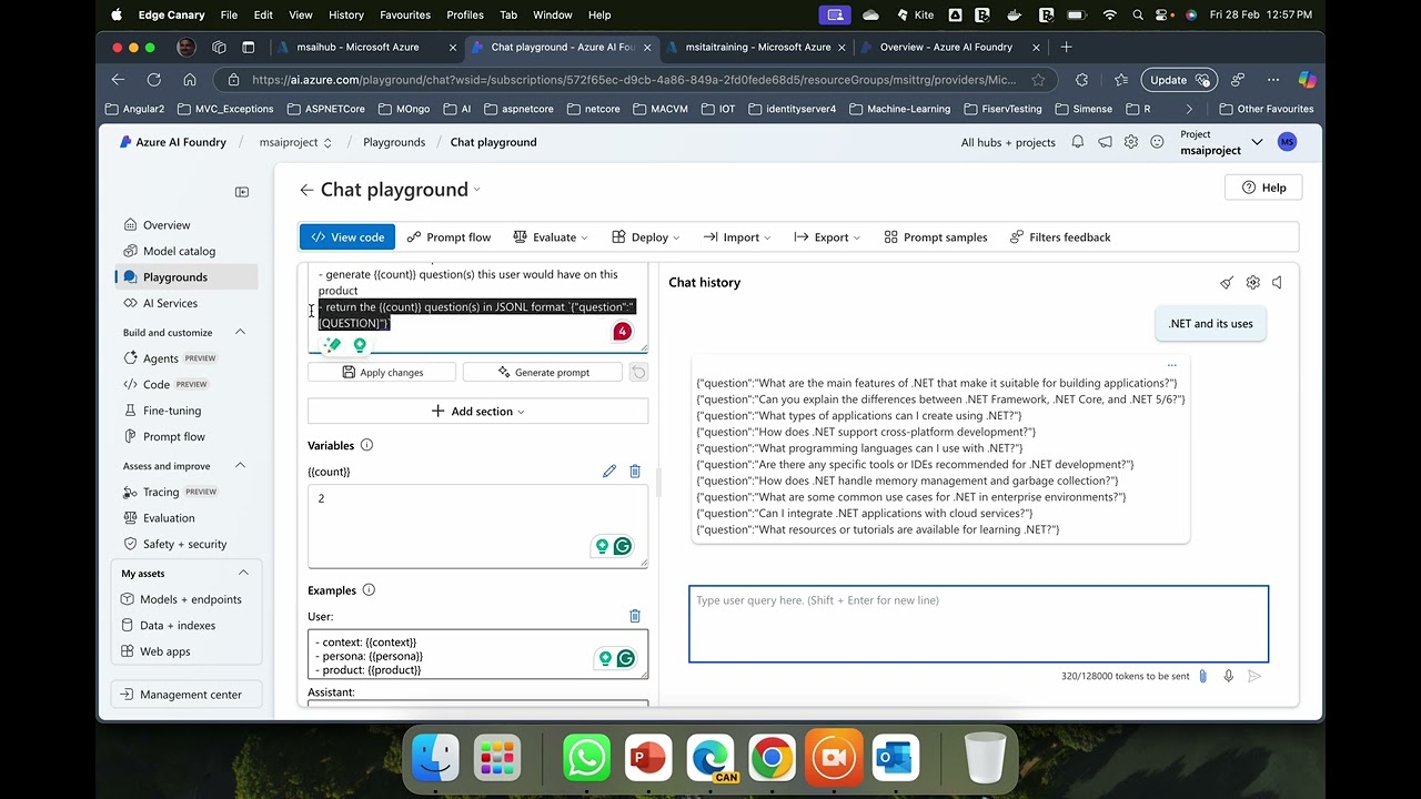 Azure AI Foundry for Creating Model Deployment and using the Playground