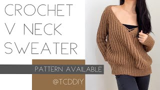 Crochet V Neck Sweater | Tutorial DIY