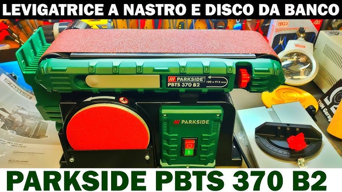 Parkside PBTS 370 a1 belt and disc sander test - YouTube