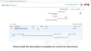 Supplier Portal   Creating invoices online