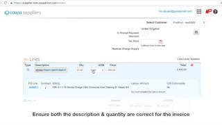 Supplier Portal   Creating invoices online