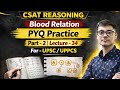 CSAT Reasoning: Blood Relations 💫⁉️ PYQ Practice ✨ | Reasoning ⚡ | UPSC Prelims 2026 🎊 #upsc #csat