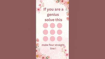 Thumbnail of Can you  cover 9 dots in just four straight lines? tricky puzle #mindbendingquiz #quiz#short