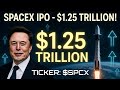 SpaceX Files for RECORD IPO Ticker SPCX on Nasdaq,Valued at $1.25 Trillion! Goldman Lead Left,