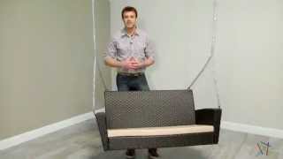 Soho Wicker Porch Swing with Cushion - Product Review Video For more details or to shop this Soho Wicker Porch Swing with Cushion, visit Hayneedle at http://www.hayneedle.com/product/