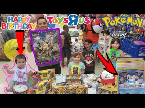 BABY ARIS FIRST BIRTHDAY!! FREE POKEMON CARDS AT TOYSRUS!! ULTRA PRISM EVENT! RARE EXCLUSIVE STUFF!