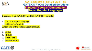 GATE CS 2014 - Set 2 - Que 15 | TOC | Regular Language | GATE CS PYQs | GATE CS Solutions