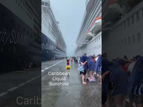 When tropical rain hits the cruise pier in St Maarten 🌧️
