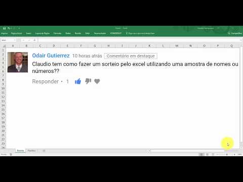 Planilha com Sorteio de Nomes Aleatórios