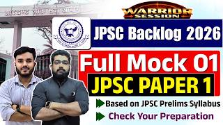 JPSC Backlog 2026 | JPSC Paper 1 Full Mock 1 | JPSC Full Length Test | JPSC Complete Syllabus