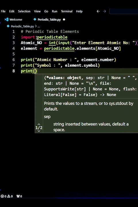 Periodic Table Elements using Python | Python Script | CoderAnt2 # ...