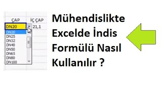 Mühendislikte Excelde İndis Formülü Nasıl Kullanılır ?