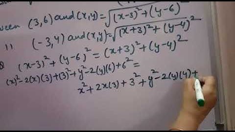 Find a relation between x and y such that the points (x,y)is equidistant from the points (3,6).....