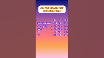 UGC NET ODIA CUTOFF DECEMBER - 2024 #ugcnetodia #exam #odia#shorts