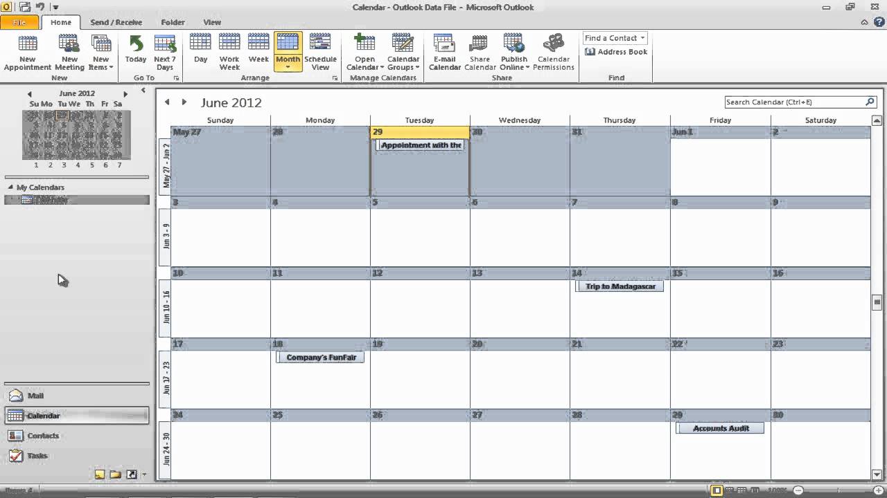 how-to-use-calendar-in-outlook-2010-youtube