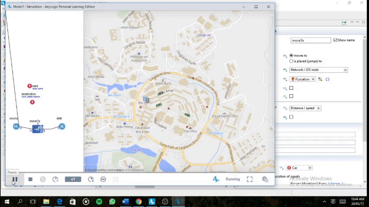 Simulation of Route Traffic in UTM using AnyLogic - YouTube