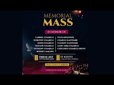 SHALOM MEDIA LIVE MEMORIAL MASS ST KIZITO CHIGONEKA PARISH 21 NOVEMBER 2025
