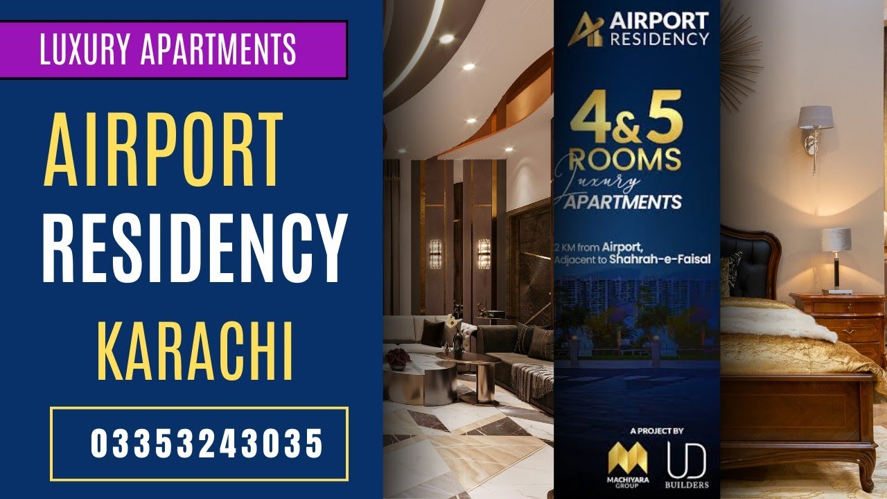 Airport Residency | 2 Bed DD & 3 Bed DD Apartments | Near Karachi Airport | 03353243035