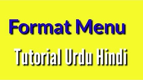 Ms word 2013  Format  Menu Full Tutorial Urdu Hindi