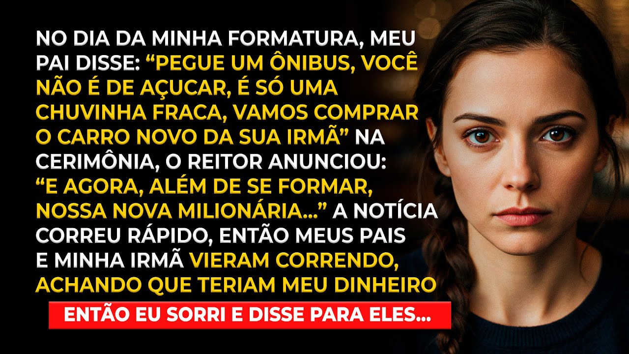 Meus pais fizeram eu ir de ônibus para minha formatura, enquanto compravam um carro para minha irmã