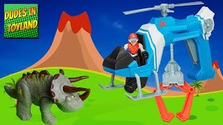 Dinosaur toys Playskool Heroes Jurassic World Dino Tracker Helicopter videos for children @DudesinToyland