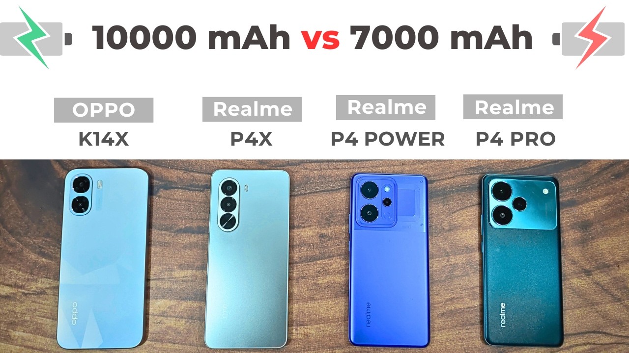 (5G) Battery Drain Test | Realme P4 Power vs OPPO K14x vs Realme P4 Pro vs Realme P4x