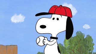 Snoopy and Woodstock Play Baseball Resimi