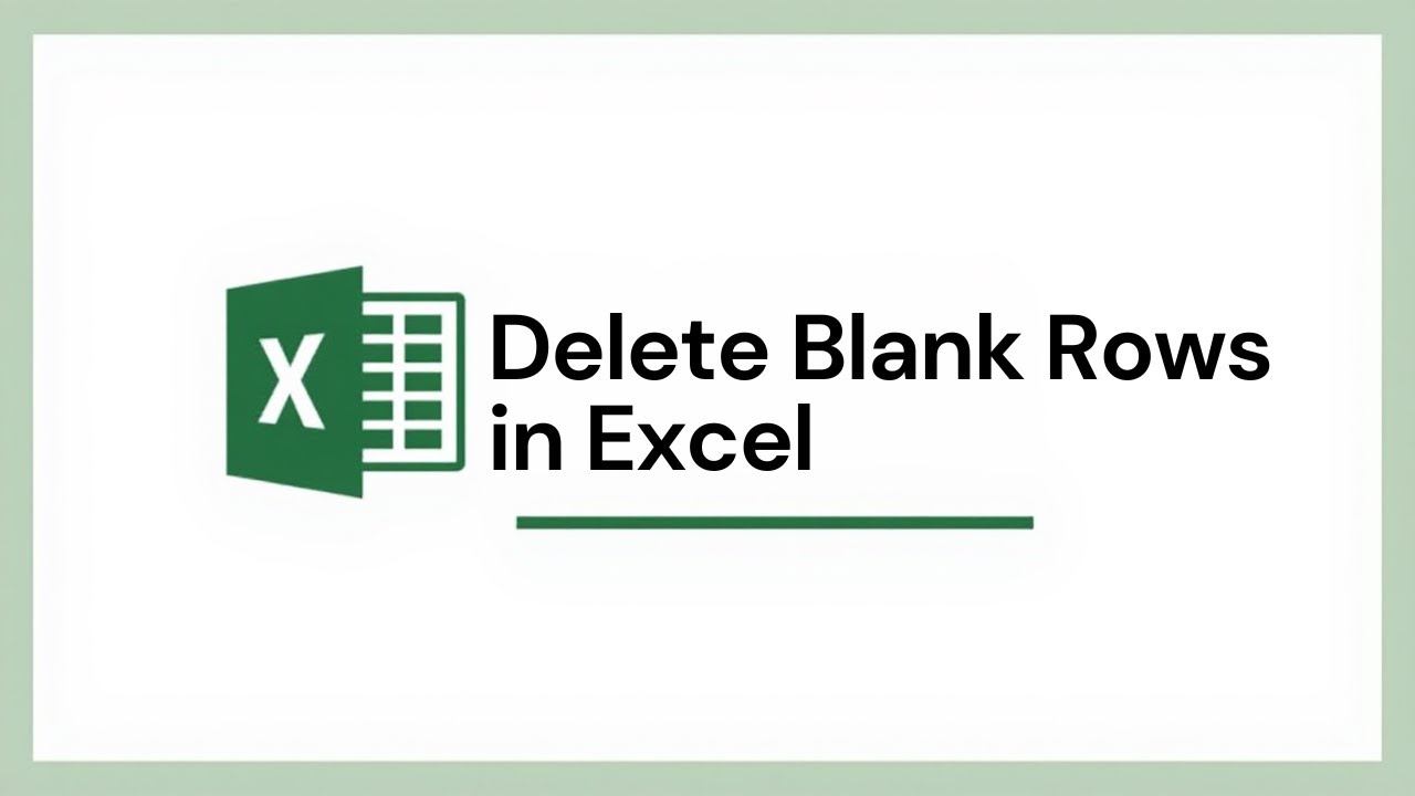 How to Delete Blank Rows in Excel (The Fast Way) - YouTube