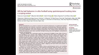 2026 Off-the-ball behaviors in elite football using spatiotemporal tracking data  a scoping review