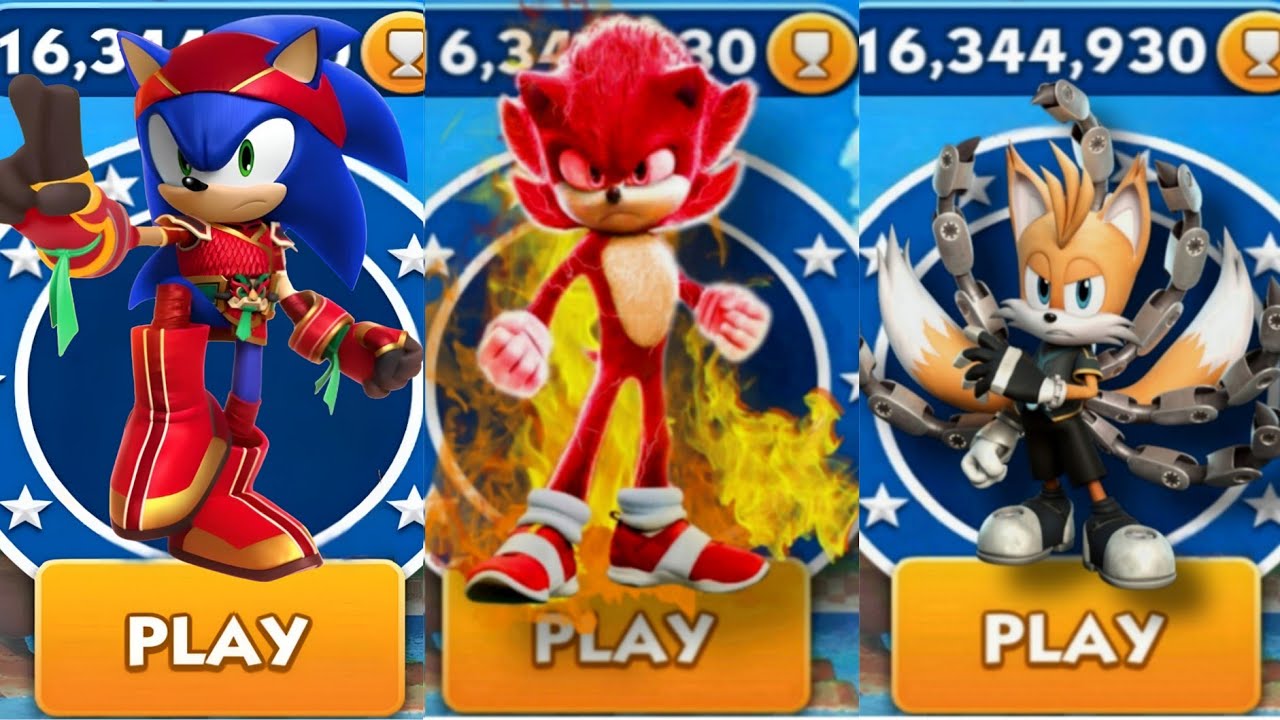 Sonic Dash - Dragonfire Sonic VS Hunter Knuckles VS Star Amy _ Movie Sonic vs All Bosses Zazz Eggman