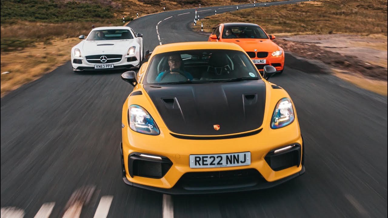 New Porsche Cayman GT4 RS meets hardcore heroes: Mercedes AMG SLS Black Series and BMW M3 GTS