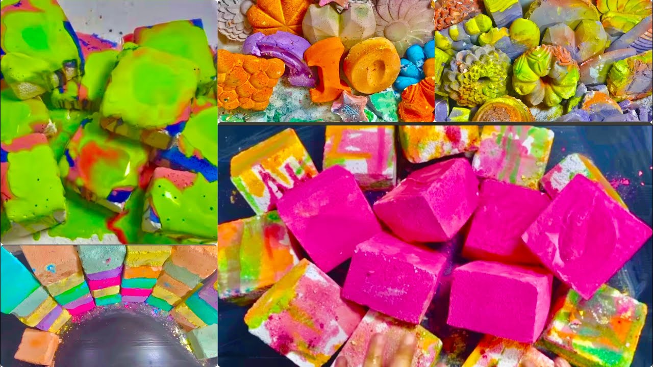Vibrant Dyed SOFT GYM CHALK COMPILATION EDIT | oddly satisfying #asmr # ...