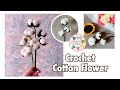 Crochet cotton flower// かぎ針編みで作るコットンフラワー // 鈎編木棉花// #かぎ針編み #crochet #crochetflower