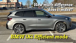 BMW iX1 review of efficient mode - how much different does it make for range and consumption?