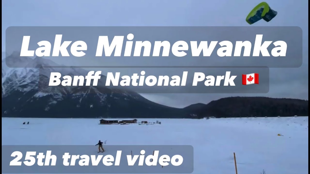 Banff Lake Minnewanka Canada Snowkiting