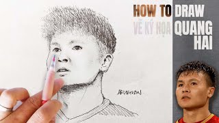 HOW TO DRAW QUANG HAI | Vẽ Quang Hải | Vietnam | Saudi | Siêu phẩm