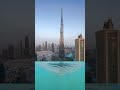 Infinity Pool in Address Sky View Hotel with Burj Khalifa View #shorts