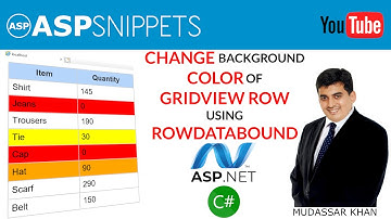 Hindi | Change Background color of GridView Row using RowDataBound event in ASP.Net using C#