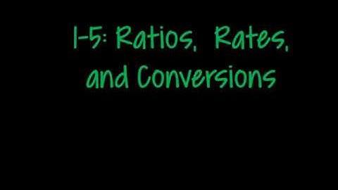 Math 1: 1-5 Ratios, Rates, and Conversions (New Version)