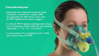 Ventumask, masque CPAP avec système de débit venturi et valve de PEEP réglable