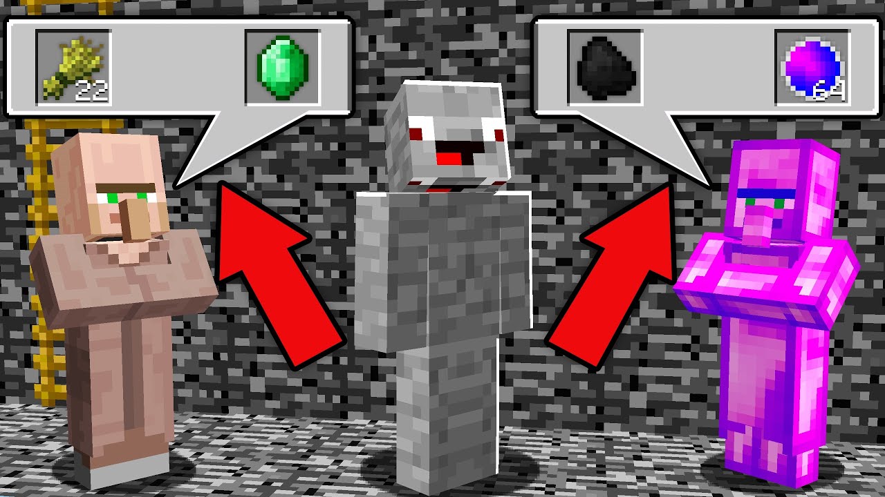 geheimen OP Shade Villager versteckt😆.. Minecraft LUCKY BLOCK BEDWARS