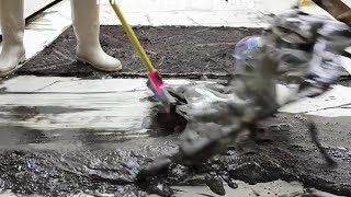 ASMRSatisfying Dirty Purple Furry Rug Fascinating Wash