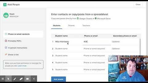 How do I add student to a Remind.com class?
