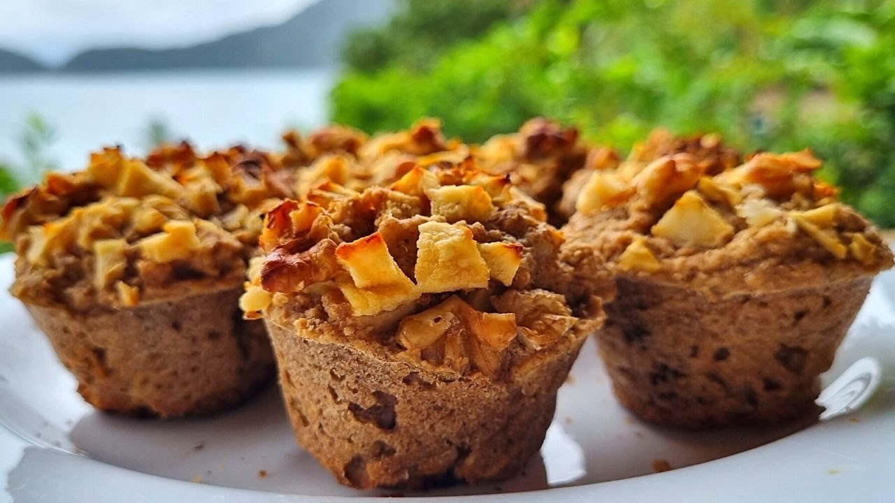 MUFFINS DE AVENA y MANZANA SIN AZUCAR SIN HUEVO SIN LACTOSA SALUDABLES VEGANOS Recetas de Gri