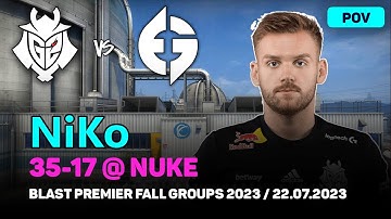 CSGO POV G2 NiKo (35/17) vs Evil Geniuses (nuke) @ BLAST Premier Fall Groups 2023 / Jul 22, 2023
